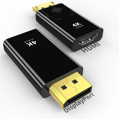 4K DisplayPort to HDMI Adapter 2-Pack,24K Gold Plated Uni-Directional Display P