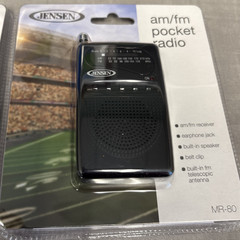 Jensen MR-80 AM/FM Portable Pocket Radio Small Compact NEW for Seniors Emergency