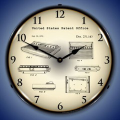 Atari 2600 Video Game Console 1979 Patent, Lighted Backlit LED Wall Clock