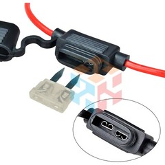 3 Pack 14 Gauge Mini ATC 25A Fuse Holder In-Line AWG Wire Copper 12 Volt Blade
