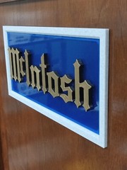 McIntosh Lettering Sign Green on Textured Black – 10.5 x 4.5 MUST SEE