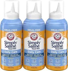 ARM & HAMMER SIMPLY SALINE NASAL MIST 4.5 OZ. Each. 3-Pack. EXP-12/2024