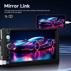 7″ Single 1Din Touch Screen Stereo Bluetooth Radio Car Apple/Android Carplay GPS