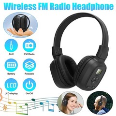 Stereo Foldable Receiver Over-Ear Headphone uses 2 AAA batteries (Not included)