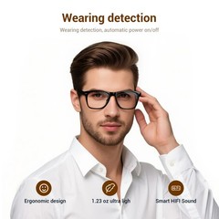 🥇Anti-blue Light Smart Glasses Bluetooth Call Audio Open Ear Headphones w/ Mic*