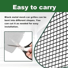 Heavy-Duty Car Grill Mesh, Aluminum Alloy Expanded Metal Sheet, Black PVC