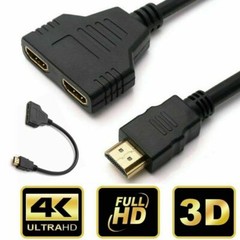 4K HDMI Cable Splitter Adapter 2.0 Converter 1 In 2 Out 1 Male to 2 Female