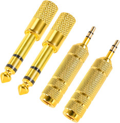 4 Pack 3.5mm to 6.35mm Audio Jack Adapter Set for Headphones Guitar Amp