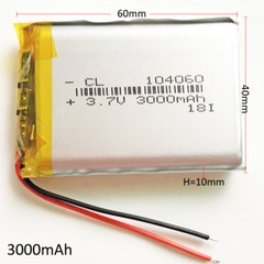 3.7V 3000mAh Lipo Rechargeable Battery For PAD GPS 104060 PowerBank Mobile Phone