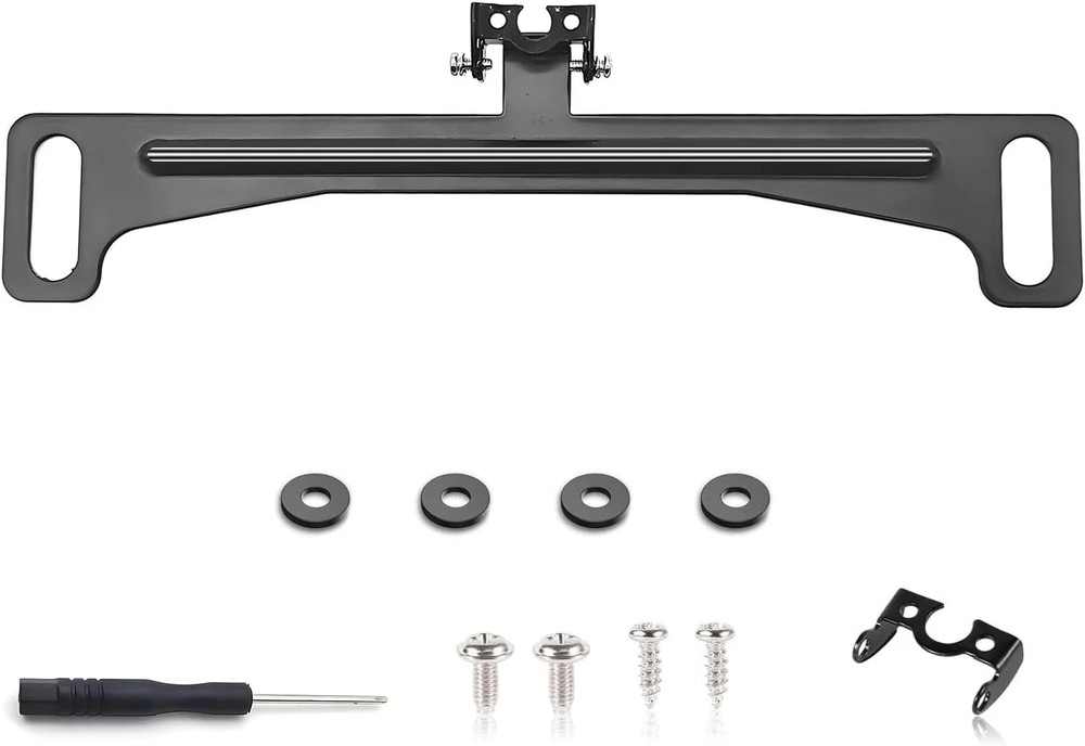 Universal Car Rear View Camera License Plate Bracket, Premium Backup Black