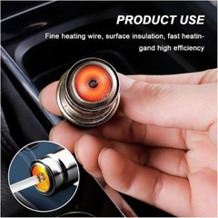 Car Cigarette Lighter, 12V Metal Plastic Construction Pop-Out Ca Size: 1PC/12V