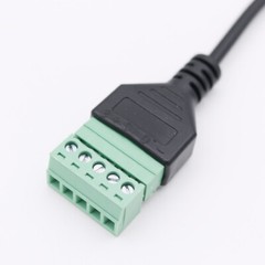 Micro USB Male to 5 Pin Screw Connector with Shield Terminal Plug Adapter Cable