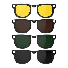 4Pcs Polarized Clip for Ray-Ban Meta Wayfarer Regular, 4Pcs, Matte Black Frame