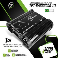 Timpano TPT-BASS3000 1 Ohm 3K Watts 1 Channel Class D Compact Amplifier