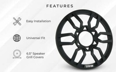 DS18 PRO-GRILL6/BK Universal 6.5″ Plastic Speaker Grill Cover (Pair)
