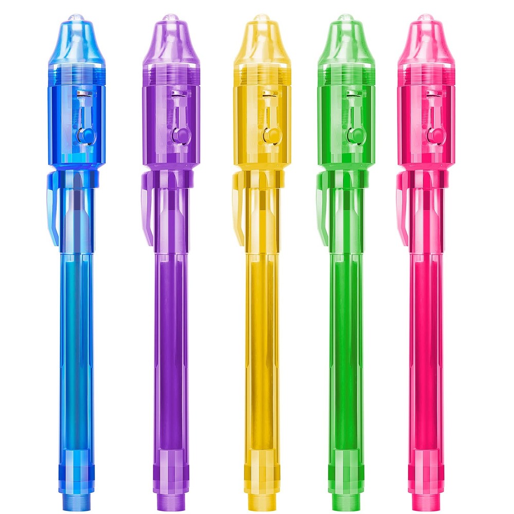 STENDA Invisible Spy Ink Pen 5 PCS, With UV 1 Count (Pack of 5), Multicolor