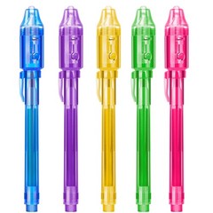 STENDA Invisible Spy Ink Pen 5 PCS, With UV 1 Count (Pack of 5), Multicolor