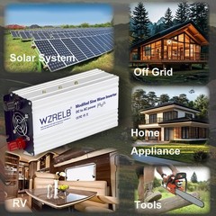 WZRELB 1200W Power Inverter 24V DC to 110V 120V AC,2400W Peak Modified Sine Wave