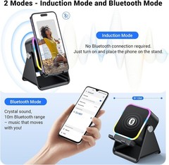 Induction Speaker with Phone Stand 5 in 1 Wireless Induction Bluetooth Audio …