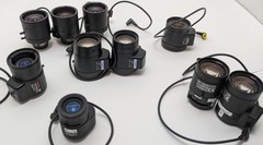 Lot Of 10 CCTV Lenses FUJINON, COMPUTAR, PELCO, RAINBOW – Mixed CS/C, Untested