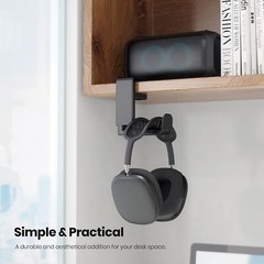 Rotating Headphone Stand Gaming Headset Holder Adjustable Under Desk Hanger LOT