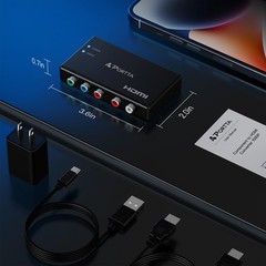 Portta Component to HDMI Converter with HDMI Cable, RGB 5 RCA YPbPr to Video …