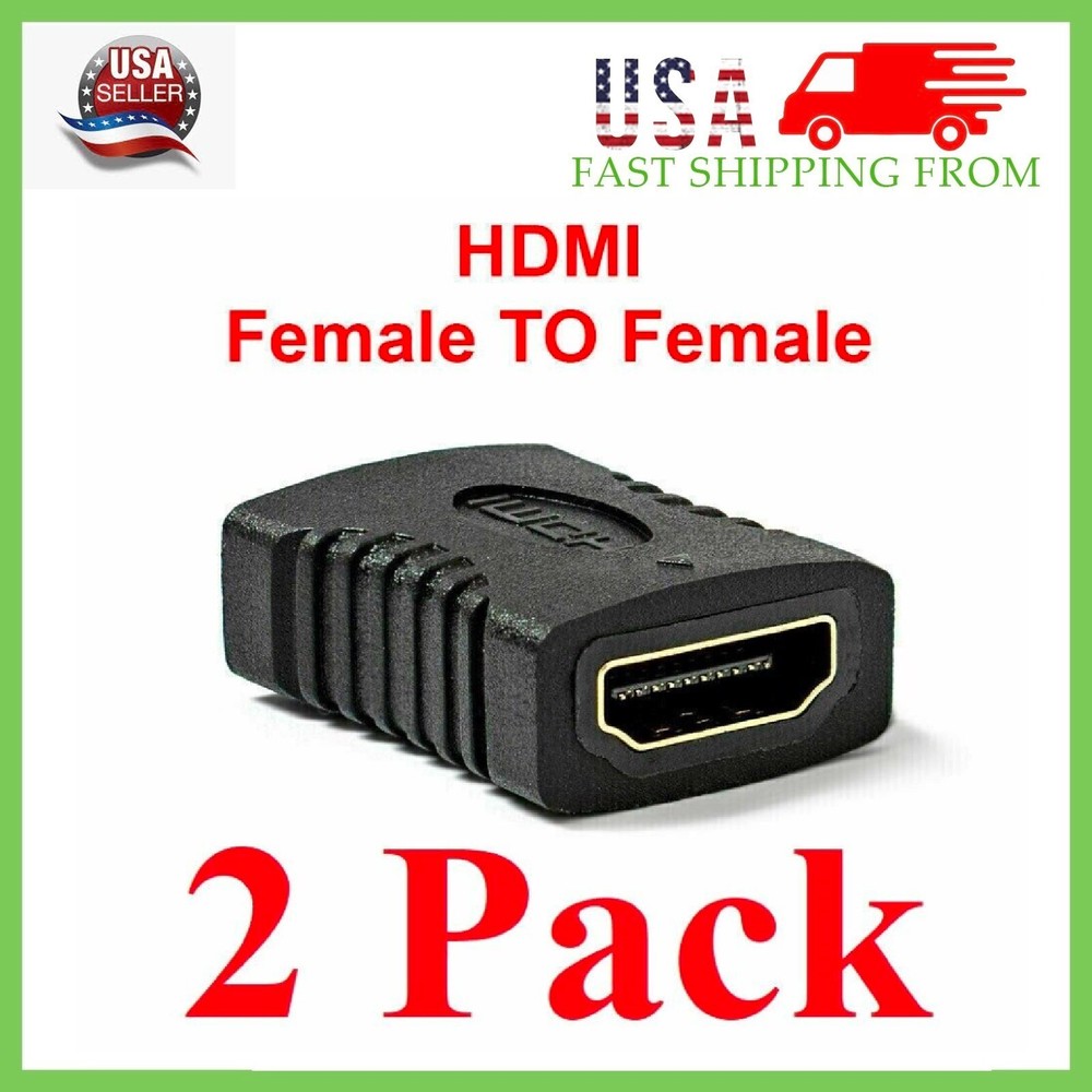 2X HDMI Female to Female Coupler Connector Extender Adapter Cable HDTV 1080P 4K