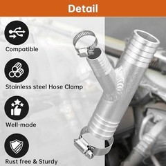 1 Set 1 Inch to 5/8 Aluminum Cab Heater Y Fitting Compatible with Utv Sxs Rzr