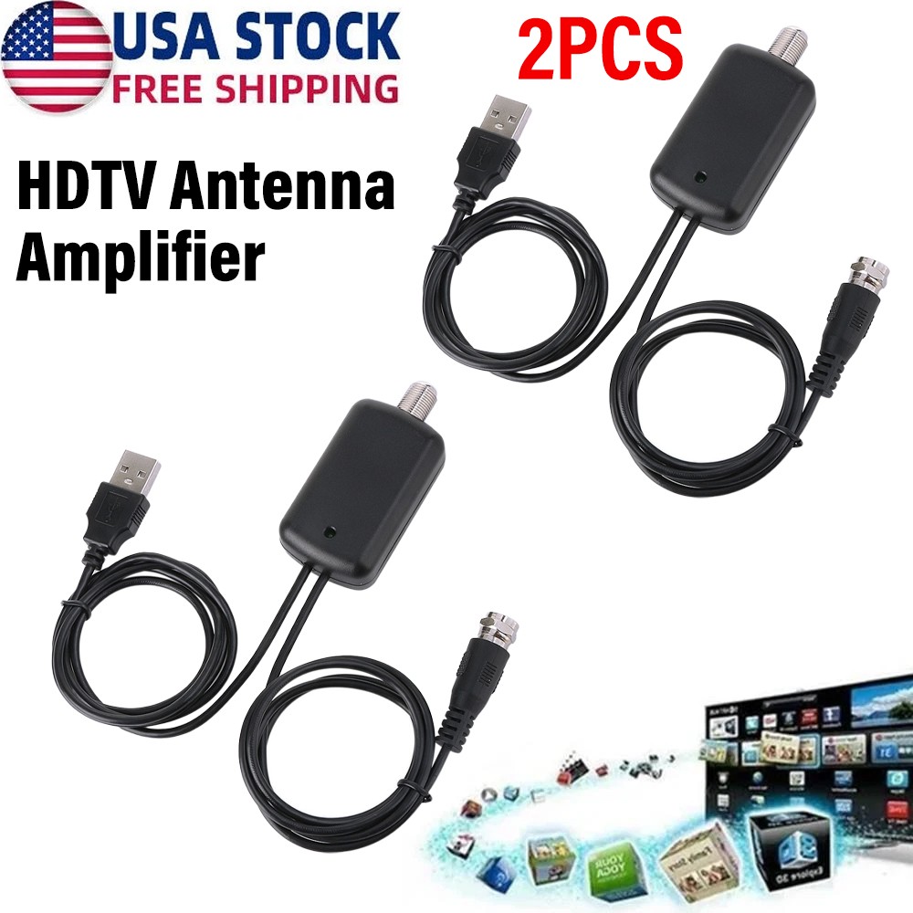 HDTV Antenna Amplifier Signal Booster TV High Gain Channel Boost Indoor BEST 2x