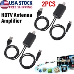 HDTV Antenna Amplifier Signal Booster TV High Gain Channel Boost Indoor BEST 2x