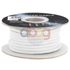 50 Feet In-Wall Speaker Wire 16AWG CL2-Rated Cable Two-Conductor Cord Bulk White