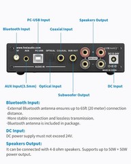 Fosi Audio DA2120C Bluetooth AptX Amplifier 120W x2 Stereo Hi-Fi DAC Amp Remote