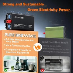 1000W Pure Sine Wave Inverter 12V DC to 120V AC Converter Power Inverter US NEW