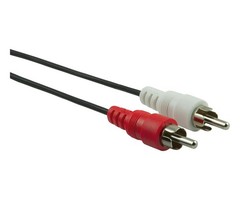 2-Pack GE 12ft RCA Audio Cable 2-RCA Male to Male Color Coded Black 34491