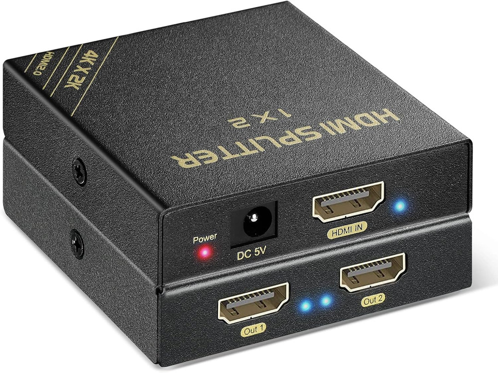 HDMI Splitter 1 in 2 Out 60Hz – HDCP Bypass 2.3 HDR Dolby 7.1 Video Converter