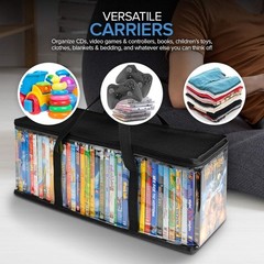 Stock Your Home DVD Storage Bags (Set of 4) Media Organizer Bag for DVDs, CDs,