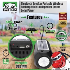 Bluetooth Wireless Portable Speaker Solar Power Stereo Bass USB SD FM Radio LOUD
