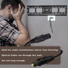 3ft Optical Cable Extension Toslink Extender Cable Male To Female Optical Audio