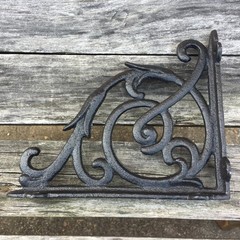 Facaler Antique Style Cast Iron Brackets Garden Braces Rustic Shelf 2 Pack
