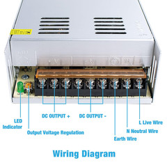 AC 110V/220V to DC 12V 30A 360W Regulated Universal Switching Power Supply Tr…