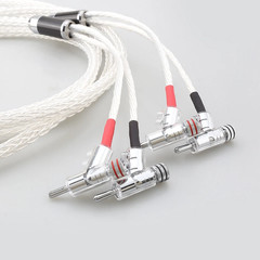 Pair Silver Plated HiFi Audio Bi-wire Speaker Cable Banana Plug Loudspeaker Cord