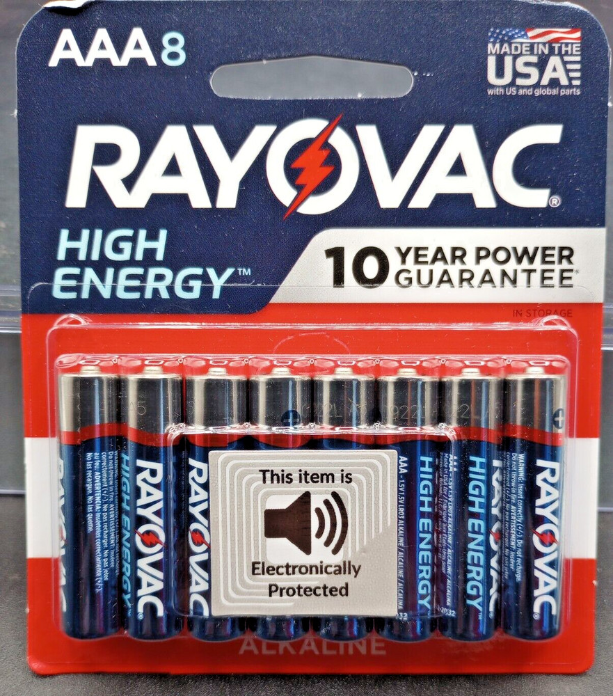 (1 Pack) Rayovac – 824-8K Batteries High Energy – #AAA – 8 Ct Ea – EXP 12/2032