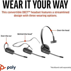 Plantronics CS540 Wireless Headset System Black Single Ear (Mono) Noise Cxling
