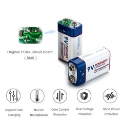 700mAh 9V 6F22 NIMH Rechargeable Batteries/ Optional 9 Volt Battery Charger Lot
