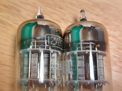 Pair of Hitachi (ITT lbl) 12AY7 NOS NIB Vacuum Tubes – 12% matched #EC36/M