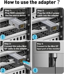 HDMI to Mini DisplayPort Adapter 4k-60Hz Male to Female Converter – for PC +2.0
