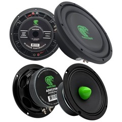 4 Pcs Audio360 ADS1040 10″ Shallow Mount Subwoofers + AD6525M Speakers Bundle