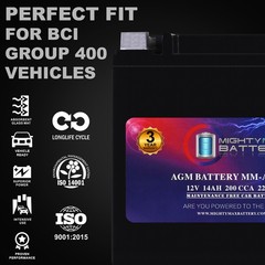 Mighty Max MM-AUX14 12V, 14Ah, 20RC, 200 CCA, Replaces Mercedes-Benz E320 05