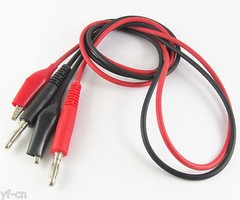 1pair 0.8M/2.6ft High Quality Test Cable 4mm Banana plug to Alligator Clip Leads