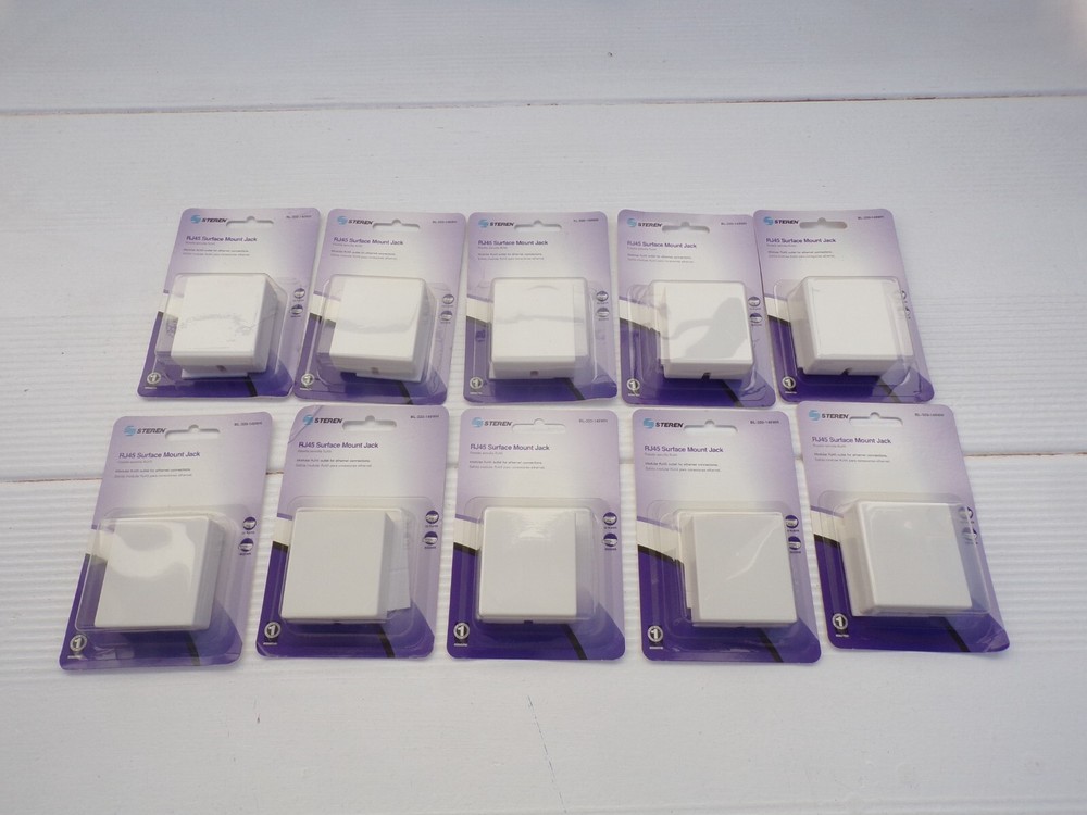 1-Port RJ45 Jack Telephone Phone Line Wall Surface Mount Box I white, Lot of 10